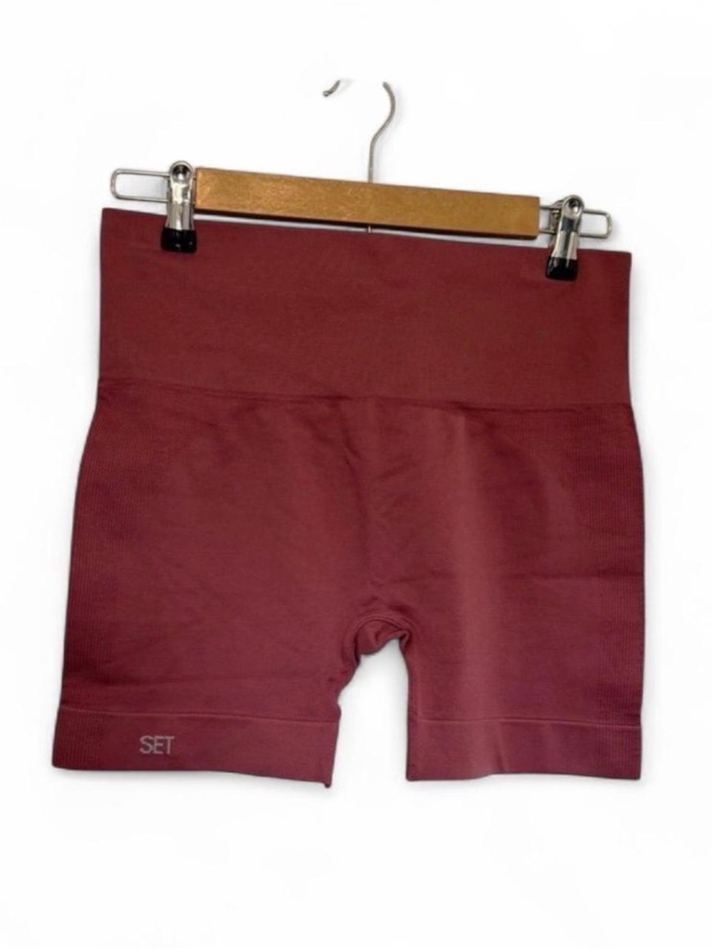 SET Active High-Waist Seamless Bike Shorts — Burgundy